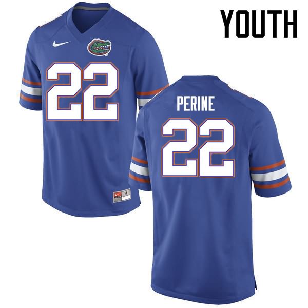 NCAA Florida Gators Lamical Perine Youth #22 Nike Blue Stitched Authentic College Football Jersey QKC1364UY